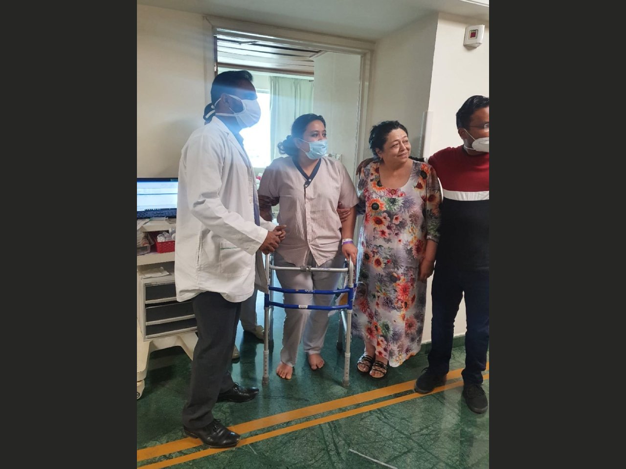 Young girl from Uzbekistan after total hip replacement